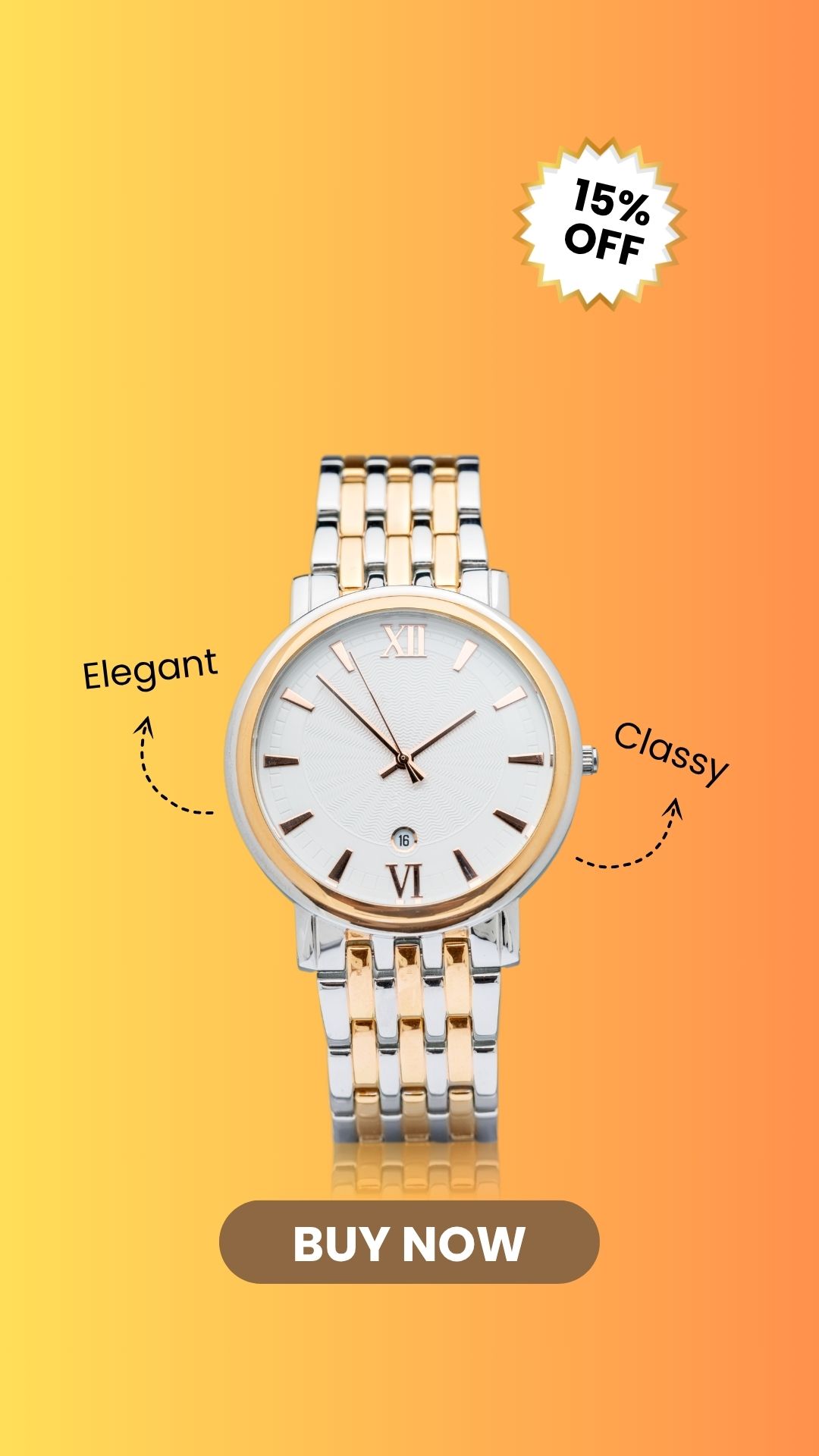 Beige and Black Classy Luxury Wrist Watch Mobile Video Ad